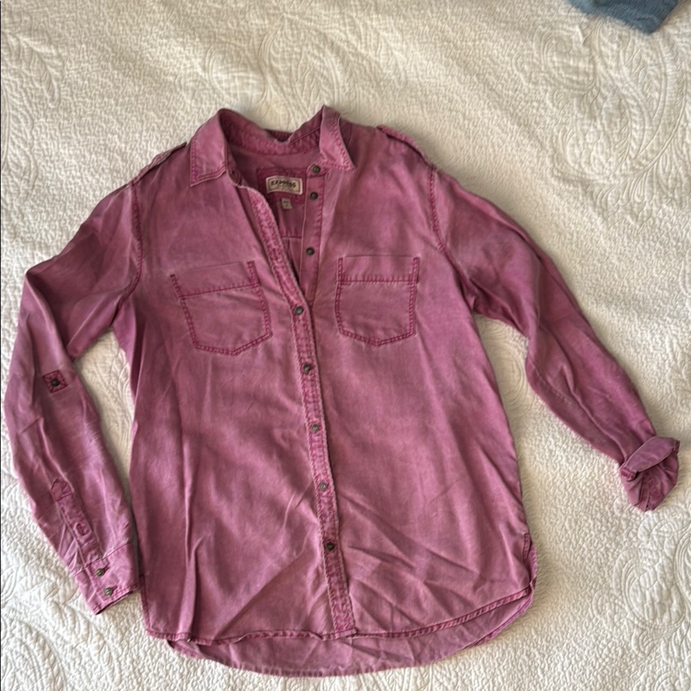 Express Pink Button Down Shirt